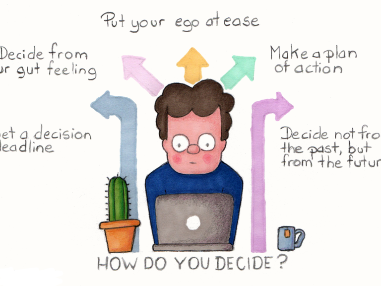 Sketchnote: beslissingen nemen