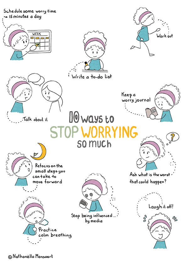 Infographic 10 manieren om te stoppen met zorgen te maken.